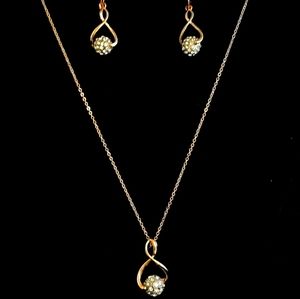 SHINING RHINESTONE BALL JEWELRY SET